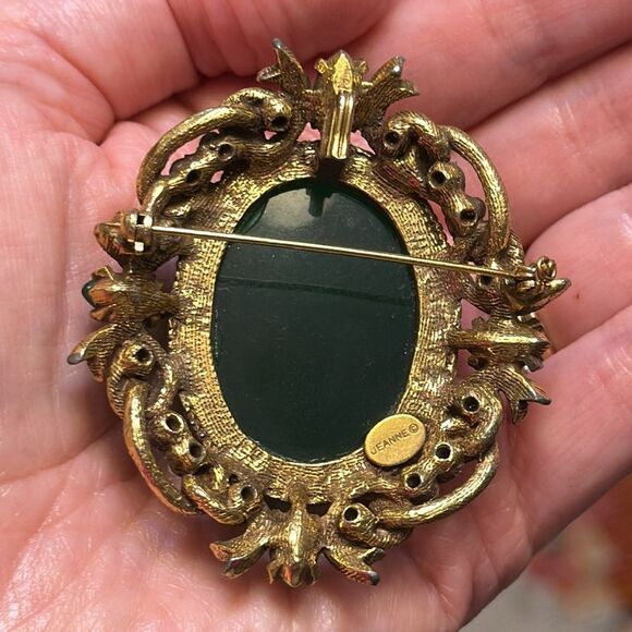 JEANNE VINTAGE BROOCH PENDANT ROYAL WORTHY ORNATE VICTORIAN STYLE PIECE EVUC - Picture 7 of 10
